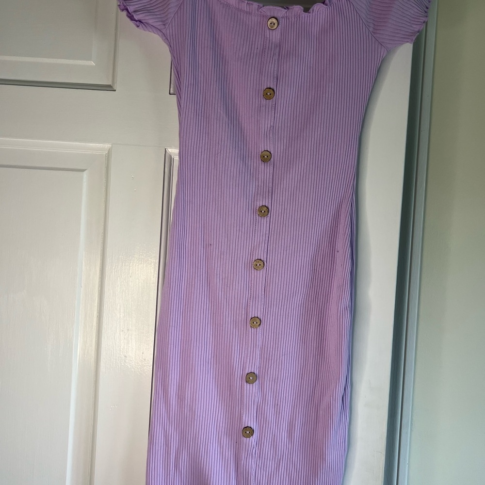 Ardene Lavender Pleated button down dress
